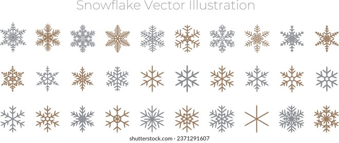 Vector illustration set of snowflakes