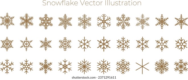 Conjunto de ilustraciones vectoriales de copos de nieve