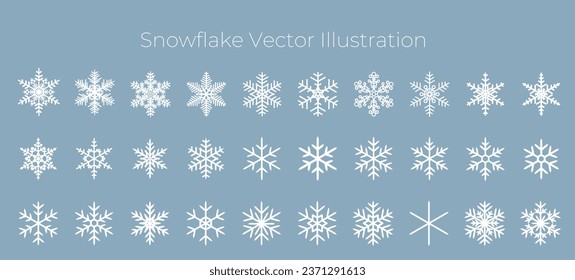 Vector illustration set of snowflakes