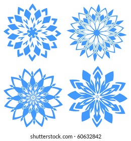 vector illustration of  set of snowflakes.