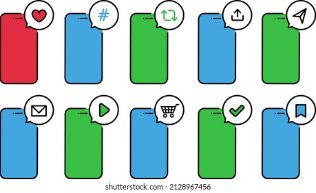 Vector illustration set of SNS icons