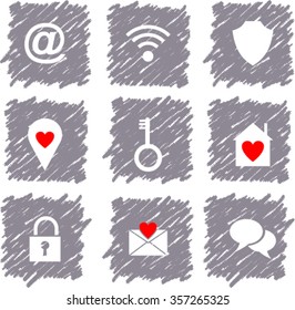 vector illustration set of social media sign and symbol  elements