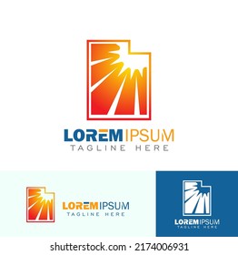 A vector Illustration set of Solar Energy Logo Sign 