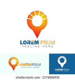 A vector Illustration set of Solar Energy Logo Sign 