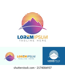 A vector Illustration set of Solar Energy Logo Sign 