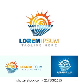 A vector Illustration set of Solar Energy Logo Sign