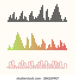 Vector illustration set of sound equalizer visualization. Easy to edit, clear and simple.