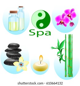 Vector illustration of a set of spa icons isolated