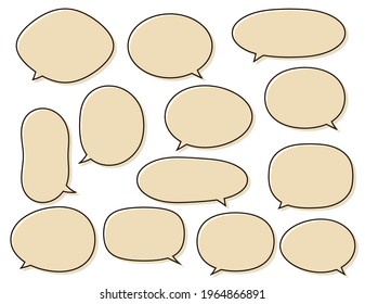 Vector illustration set of speech bubbles.　Headlines.　Callouts.