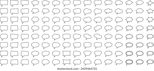 Vector illustration set of speech bubbles, speech bubbles and frames