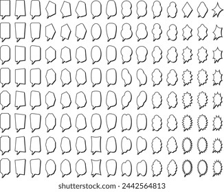 Vector illustration set of speech bubbles, speech bubbles and frames