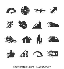 Vector illustration set of speed icons.