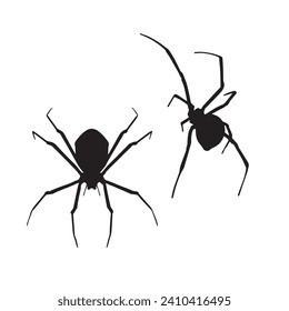 Vector Illustration of Set of Spider Silhouette