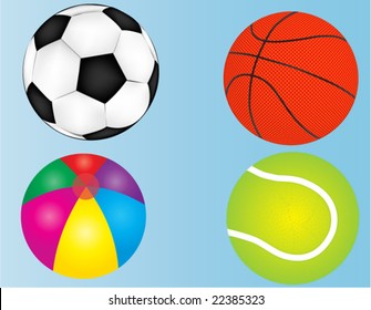 vector illustration of a set of sport balls