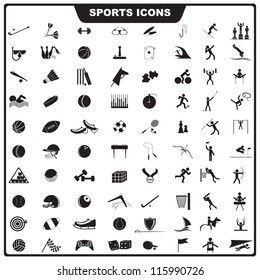 Vector Illustration Of Set Of Sport Icon Against Isolated Background