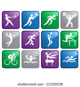A vector illustration of a set of sport icons