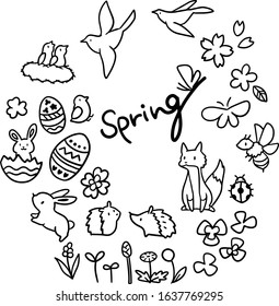 Vector illustration set of spring