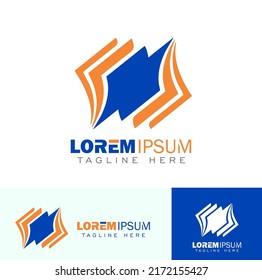 A vector illustration set of Stacked Paper Logo Design 