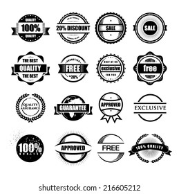 vector illustration set of stamps for use in business and commerce vintage