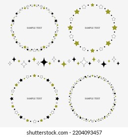 Conjunto de ilustraciones vectoriales de cuadros de círculo de estrellas
