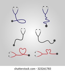 Vector illustration; A set of stethoscope icons design. Can be used to promote and advertise.