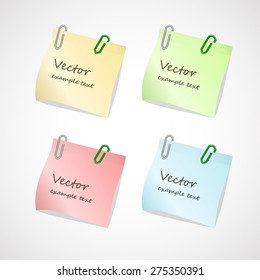 Vector illustration set of Sticks note paper on white background