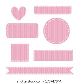 Vector Illustration of a Set of Stitched Grosgrain Patches. Also see other sets!