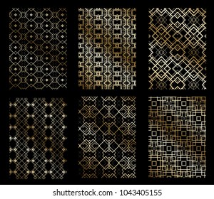 vector illustration set of stylish retro frames. the design of graphics in the style gatsby art deco. decoration for vintage parties: invitations, posters, flyers, booklets, cards.