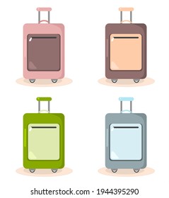 Vector illustration set of a suitcase for going on vacation, sightseeing, perfect for design materials and traveling themed advertisements