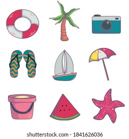 Vektorgrafik-Set für den Sommer