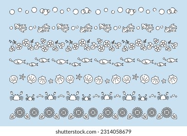 Vector illustration set of summer decorative borders