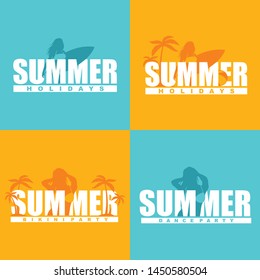 Vector Illustration Set with Summer Holiday Theme