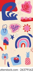 Vector illustration set with summer vibe