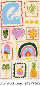 Vector illustration set with summer vibe