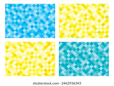 Conjunto de Ilustración vectorial de patrón geométrico sin fisuras de verano compuesto por Formas de diamantes.
