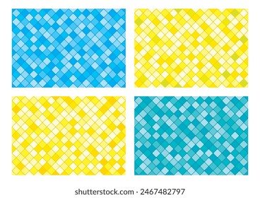 Conjunto de Ilustración vectorial de patrón geométrico veraniego sin costuras compuesto por Formas de diamantes con esquinas redondeadas.