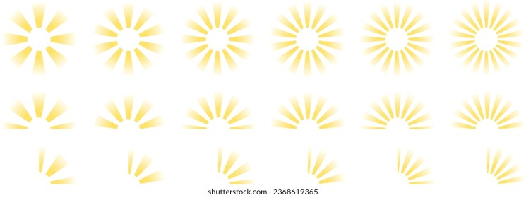 Vector illustration set of sunburst