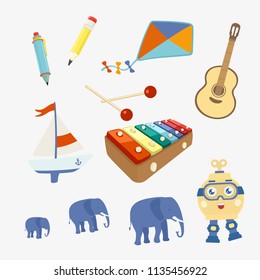 Vector Illustration Set of Symbols Toy eps 8 file format