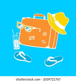 Vector Illustration Set Symbols Vacation