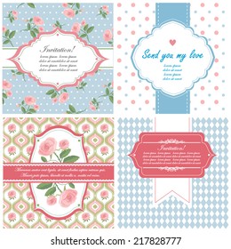 Vector illustration of a set of tags, labels, postcards templates 