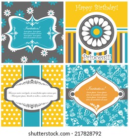 Vector illustration of a set of tags, labels, postcards templates 