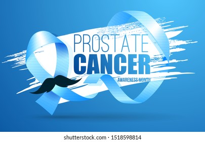 vector illustration set of tape preventing the male prostate disease and cancer obstraktny symbol blue ribbon, realistic tape, and the tape symbol painted in watercolor