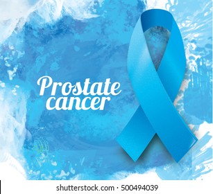 vector illustration set of tape preventing the male prostate disease and cancer obstraktny symbol blue ribbon, realistic tape, and the tape symbol painted in watercolor