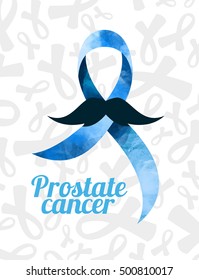 vector illustration set of tape preventing the male prostate disease and cancer symbol blue ribbon, realistic tape, and the tape symbol painted in watercolor