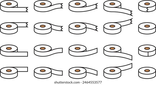 Vector illustration set of tapes of various shapes