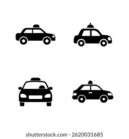 Un conjunto de Ilustración vectorial de la silueta del coche de taxi