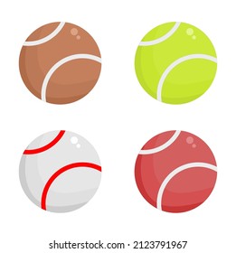 Vector illustration set of a tennis ball for sport in a competition, perfect for sports advertising