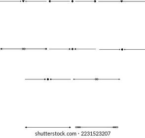 Vector Illustration. Set of text delimiters and ornamental calligraphic lines.