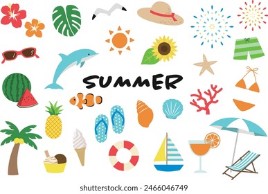 A vector illustration set that imagines summer.