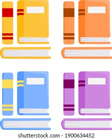 Vector illustration set of thick book collection, perfect for school and library related designs
